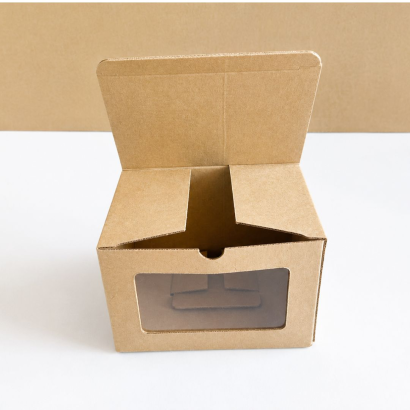 m3 brown corrugated windowed candle box